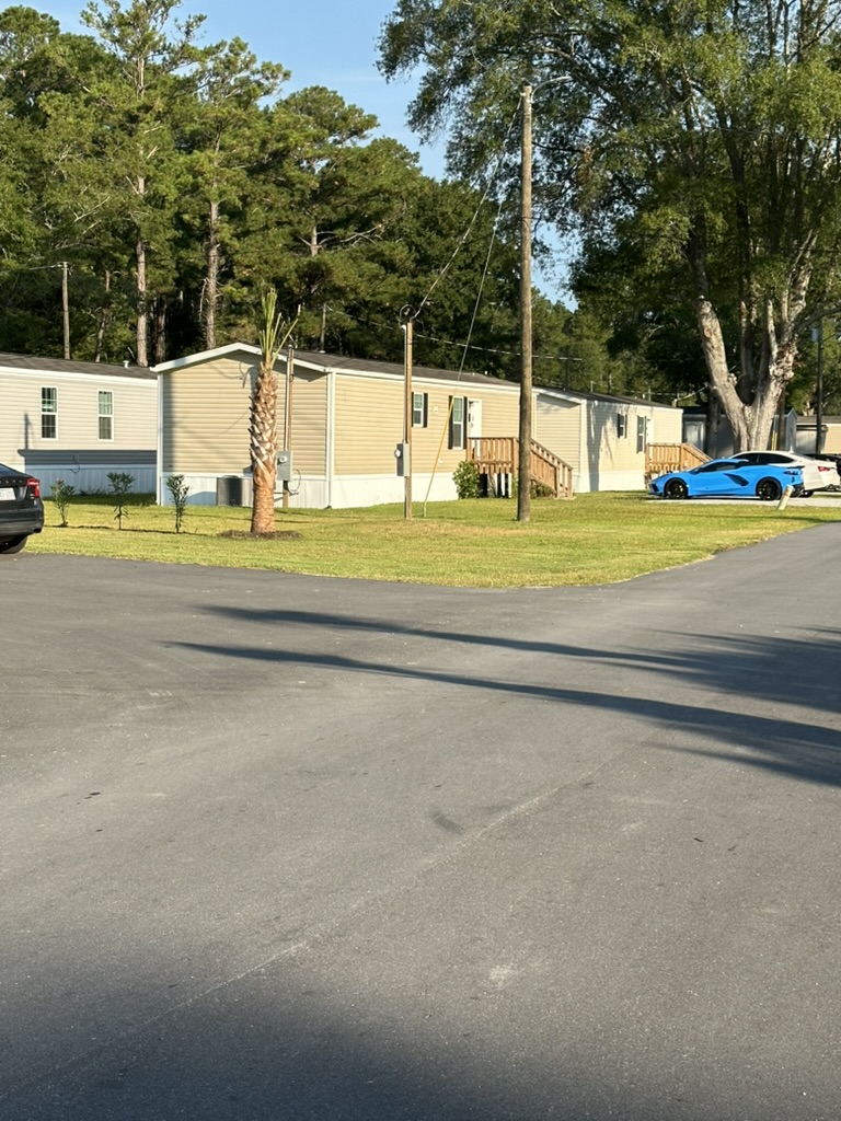 Homes and open street within the community